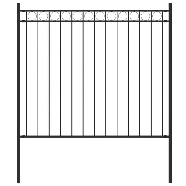 vidaXL Staketpanel stål 1,7x0,8 m svart Svart
