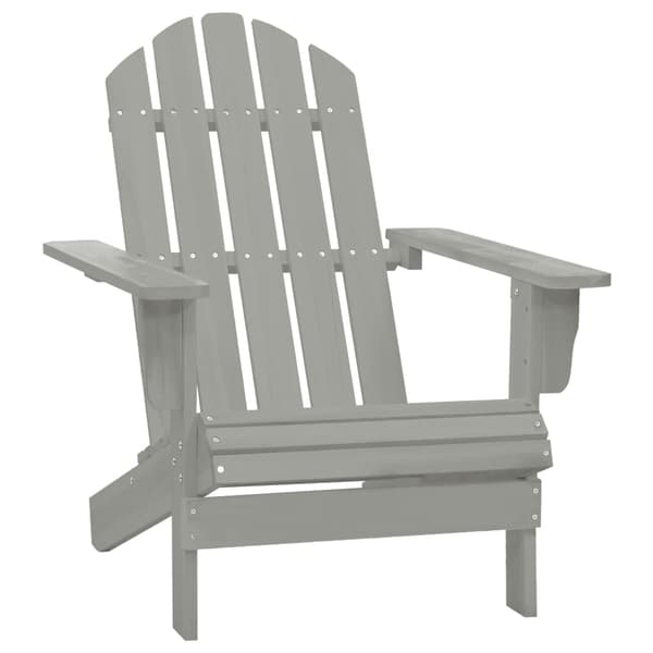 vidaXL Adirondackstol med bord massivt granträ grå grå
