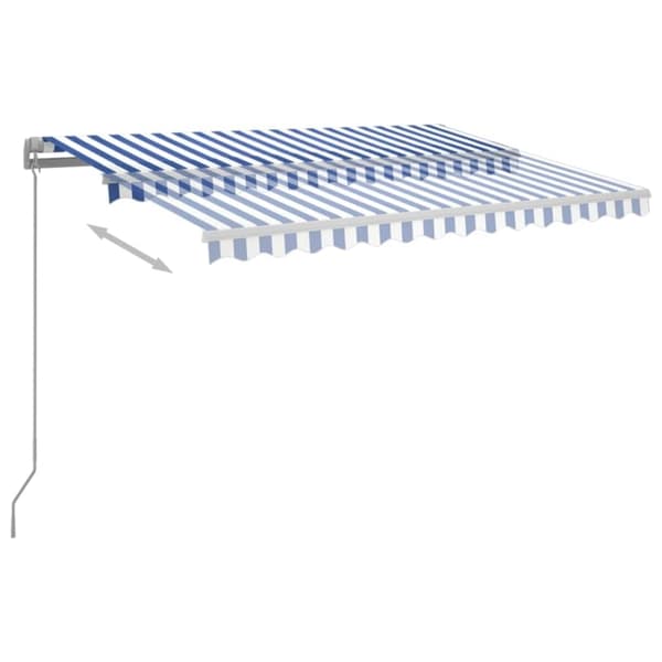 vidaXL Automatisk markis med vindsensor & LED 3,5x2,5 m blå och vit Blå