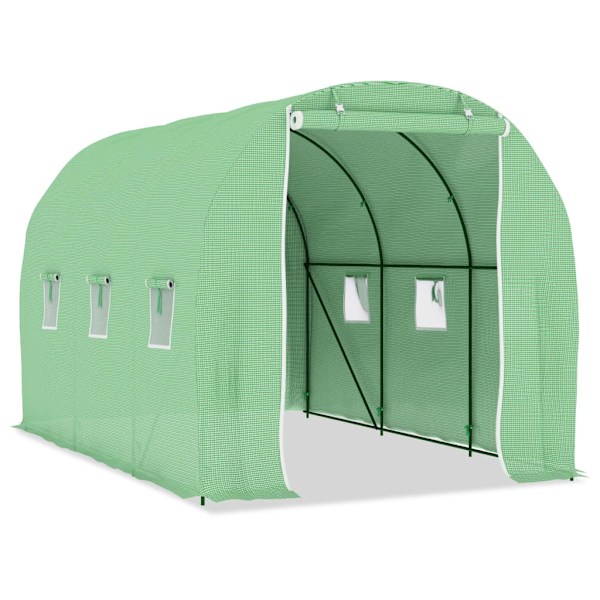 vidaXL Växthus 6,86 m² 3,43x2x2 m Grön