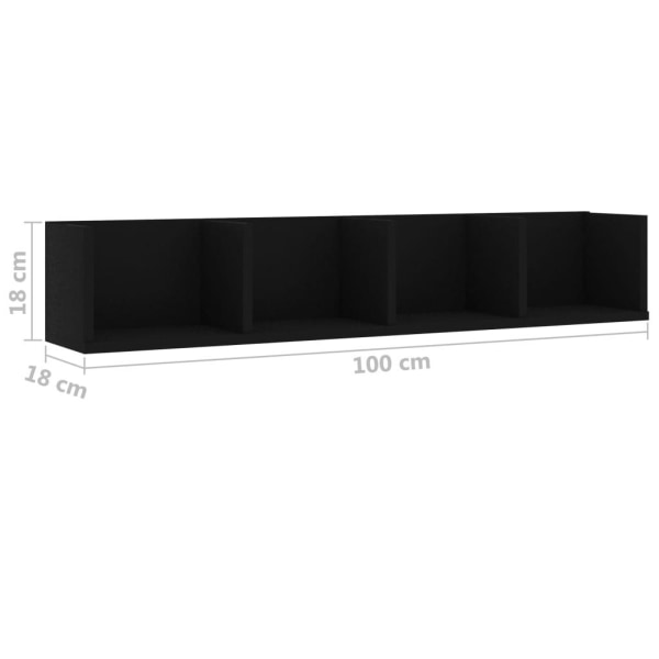 vidaXL CD-hylla svart 100x18x18 cm spånskiva S 6b20 | Fyndiq