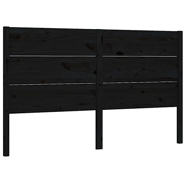 vidaXL Sänggavel svart 126x4x100 cm massiv furu Svart