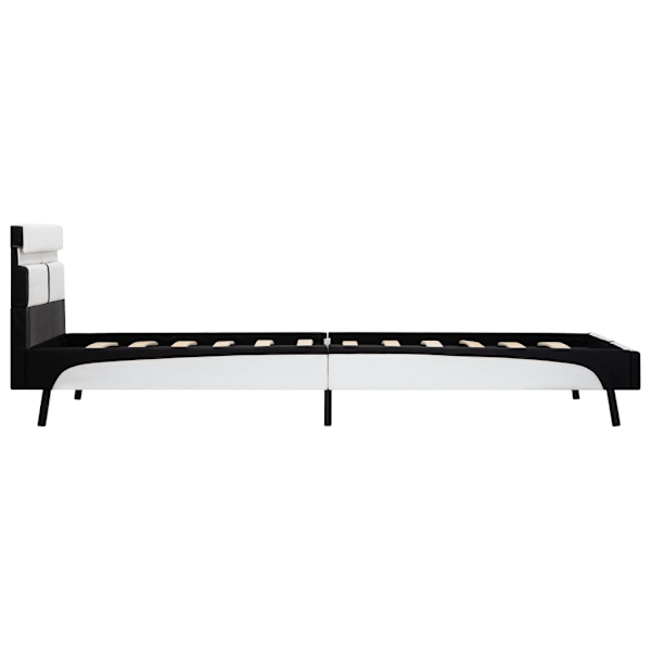 vidaXL Sängram med LED vit och svart konstläder 90x200 cm Vit