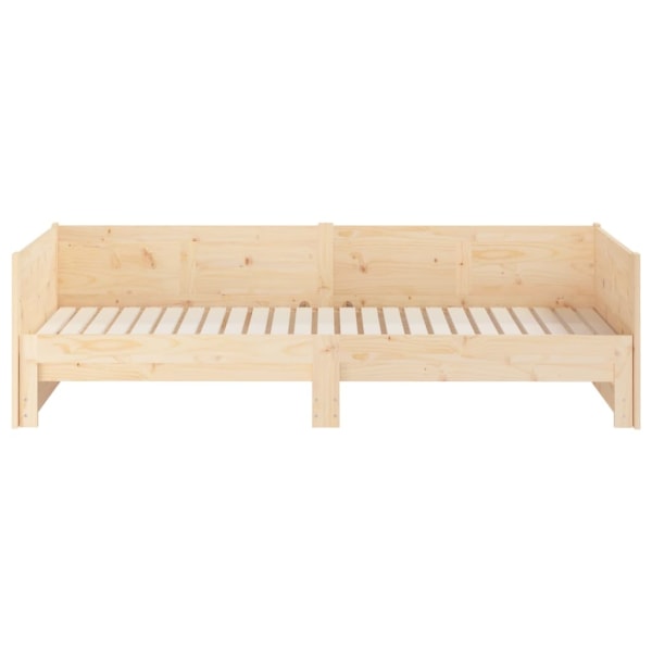 vidaXL Utdragbar dagbädd massiv furu 2x(80x200) cm Brun