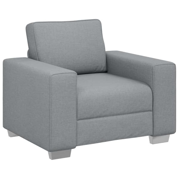 vidaXL Soffa 3 st Ljusgrå Linnenblandad tyg Grå