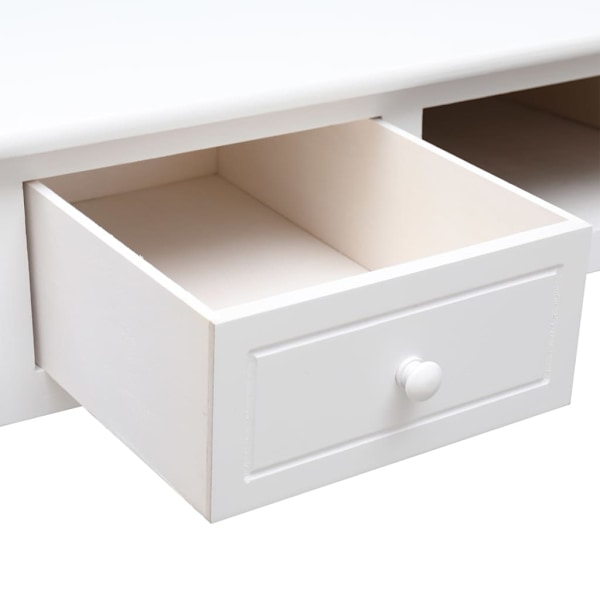 vidaXL Skrivbord vit 108x45x76 cm massivt kejsarträ Vit