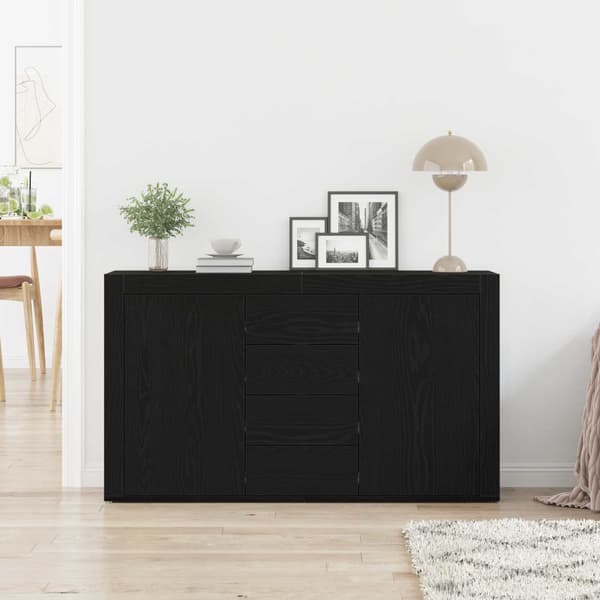 vidaXL Sideboard Svart Ek 120 x 36 x 69 cm Konstruerat trä art