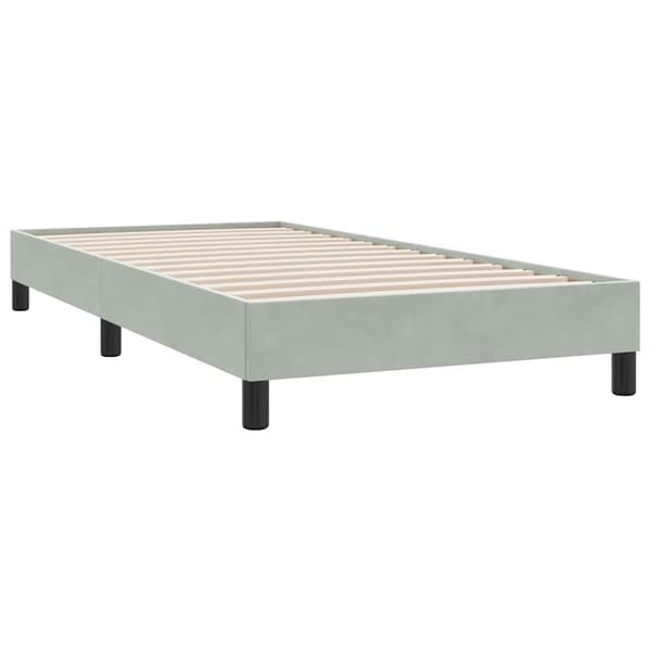 vidaXL Ramsäng med madrass ljusgrå 80x210 cm sammet Grå
