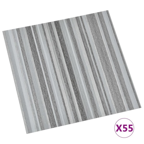 vidaXL Självhäftande golvplankor 55 st PVC 5,11 m² ljusgrå grå