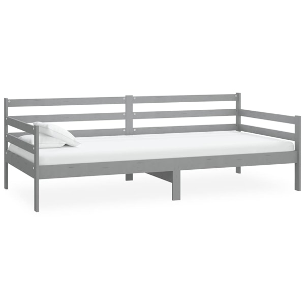vidaXL Dagbädd grå massiv furu 90x200 cm grå