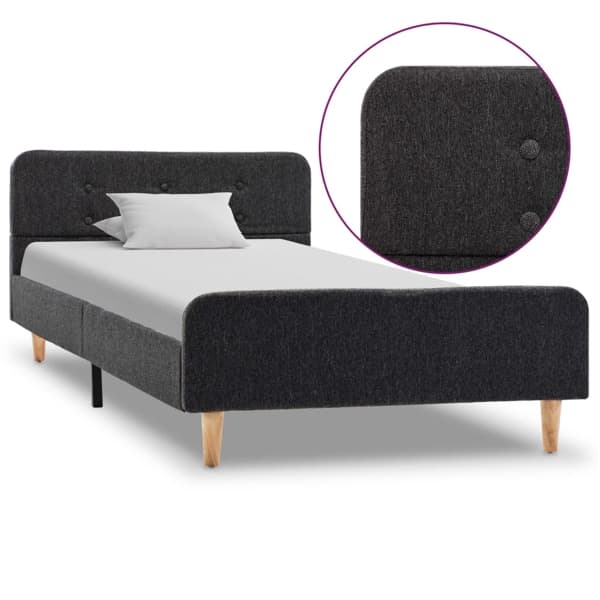 vidaXL Sängram mörkgrå säckväv 100x200 cm grå