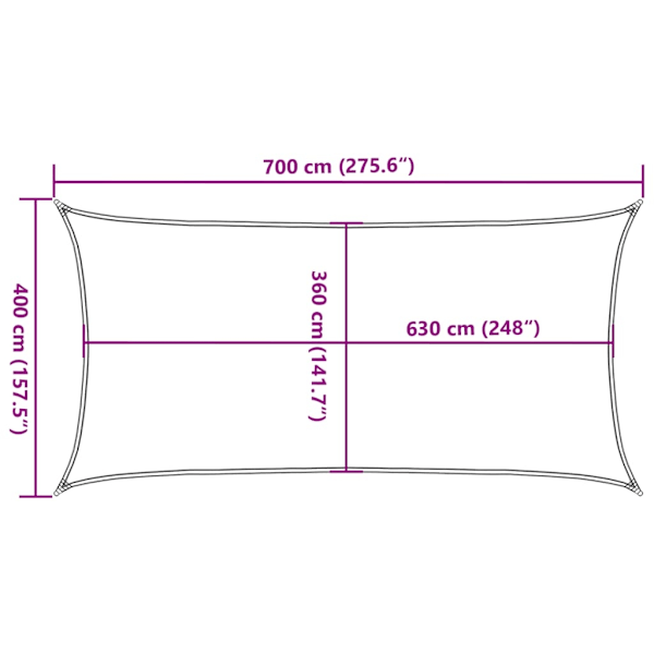 vidaXL Solsegel 160 g/m² ljusgrön 4x7 m HDPE Grön