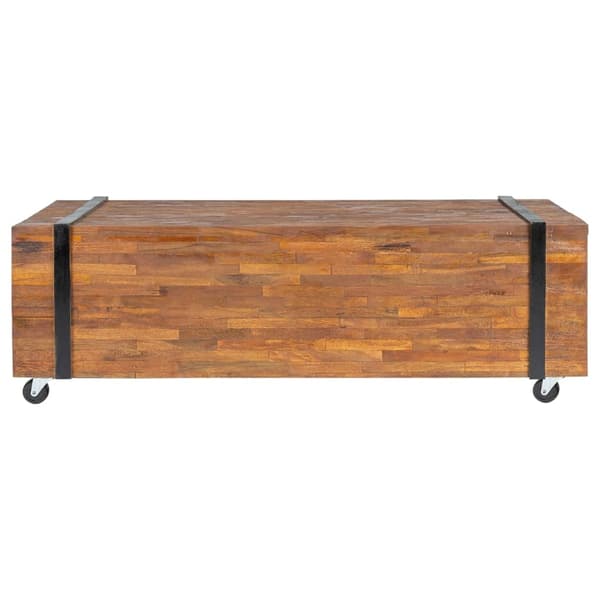 vidaXL Soffbord 110x45x38 cm massiv teak Brun