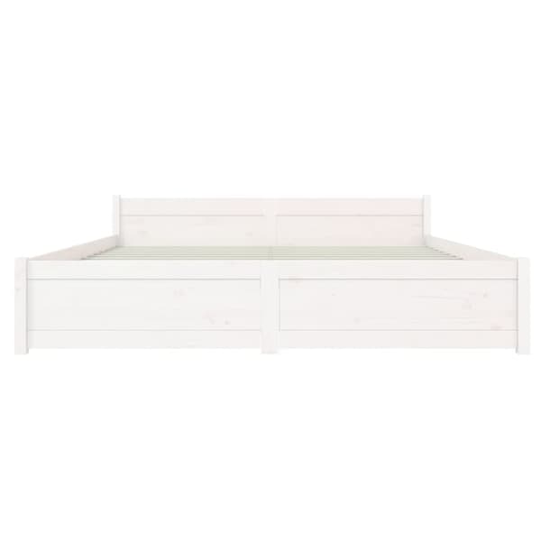 vidaXL Sängram vit massivt trä 150x200 cm Vit
