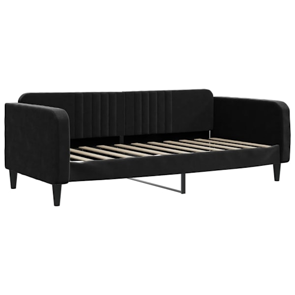 vidaXL Dagbädd utdragbar med lådor svart 90x190 cm sammet Svart