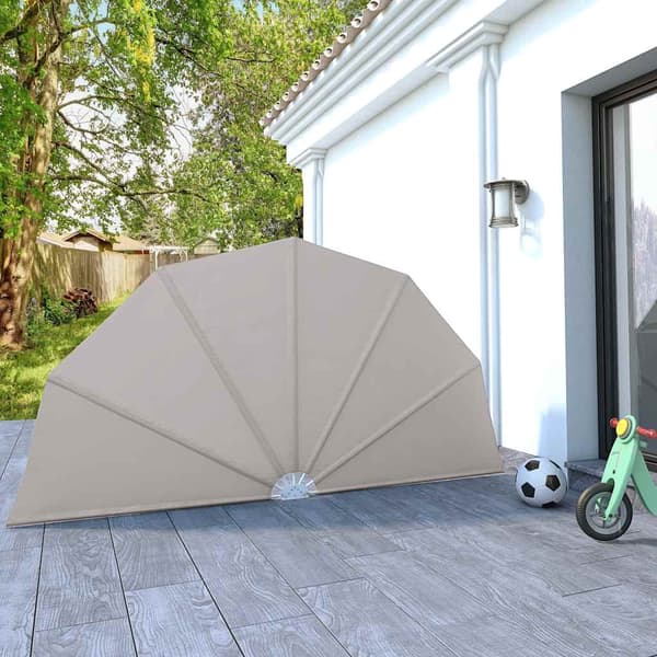 vidaXL Sidomarkis för terrass gräddvit 160 cm Creme