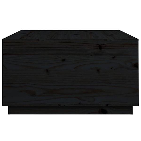 vidaXL Soffbord svart 80x80x45 cm massiv furu Svart