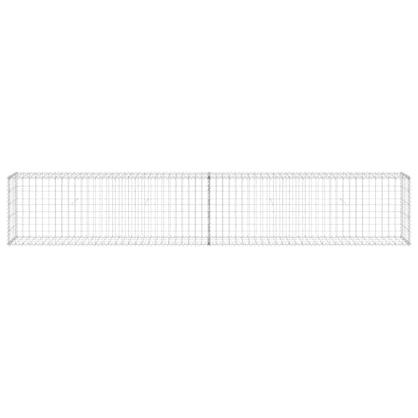 vidaXL Gabionmur i galvaniserat stål 300x30x50 cm Silver