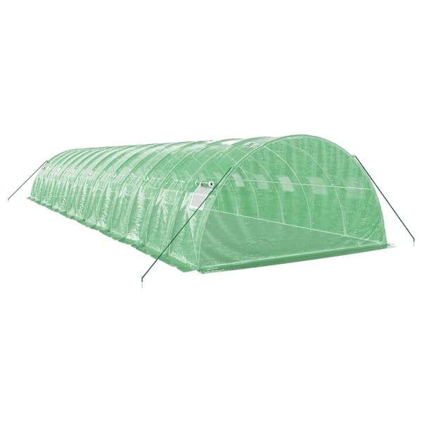 vidaXL Växthus med stålram grön 56 m² 14x4x2 m Grön