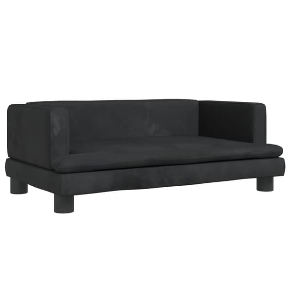 vidaXL Barnsoffa svart 80x45x30 cm sammet art