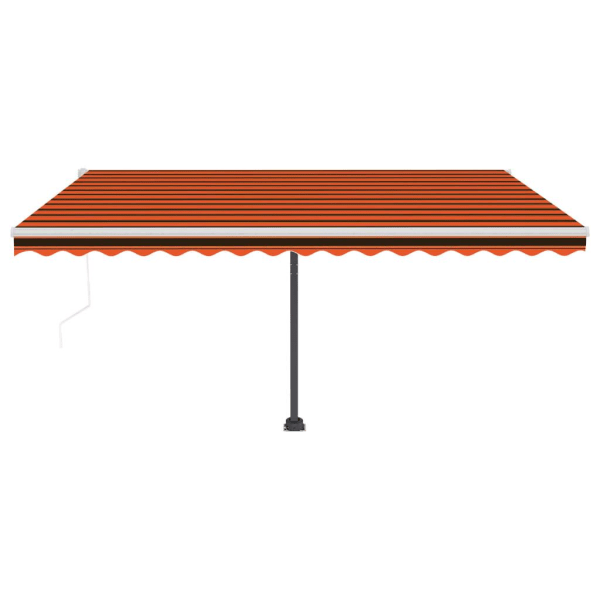 vidaXL Automatisk markis med vindsensor & LED 400x350 cm orange/brun Flerfärgsdesign