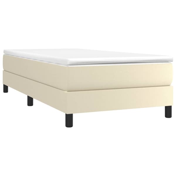 vidaXL Sängram gräddvit 90x200 cm konstläder Kräm