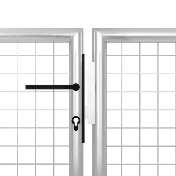 vidaXL Trädgårdsgrind stål 400x150 cm silver Silver