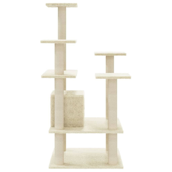 vidaXL Klösträd med sisalpelare gräddvit 110 cm Creme
