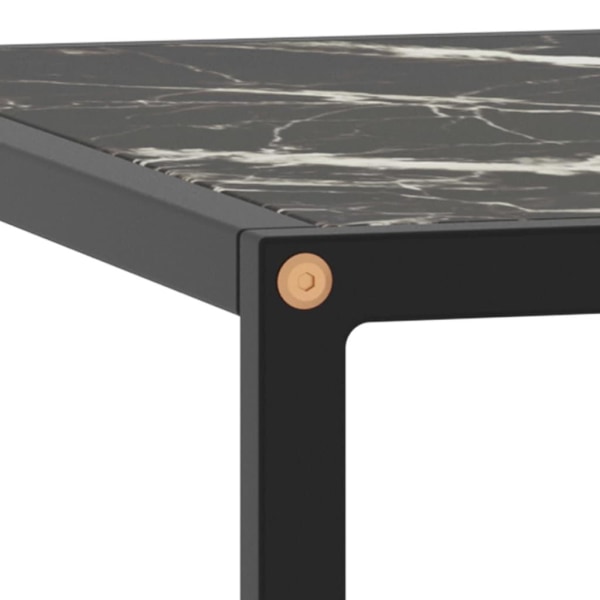 vidaXL Soffbord svart med svart marmor glas 80x80x35 cm Svart
