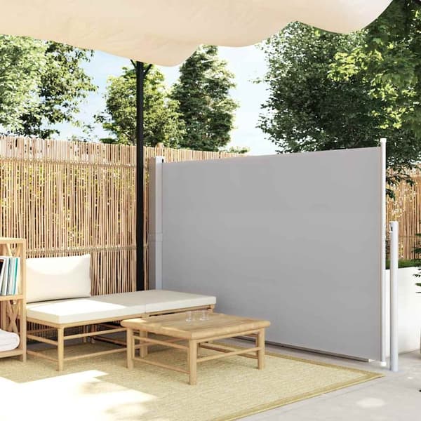 vidaXL Infällbar sidomarkis 140 x 300 cm grå grå