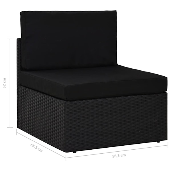 vidaXL Modulsoffa 2-sits konstrotting svart Svart