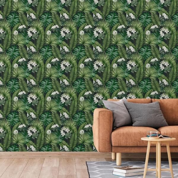 DUTCH WALLCOVERINGS Tapet Eden svart och mörkgrön multifärg