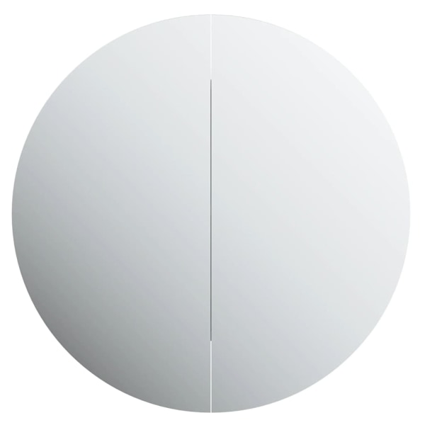 vidaXL Badrumsskåp med rund spegel och LED vit 54x54x17,5 cm Vit