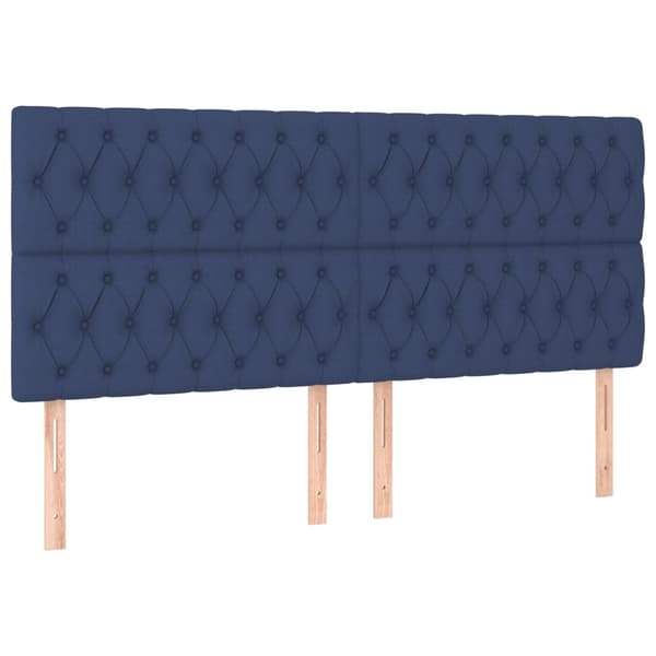 vidaXL Ramsäng med madrass blå 200x200 cm tyg Blå
