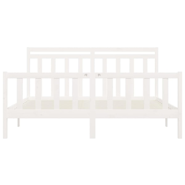 vidaXL Sängram vit massiv furu 200x200 cm Vit
