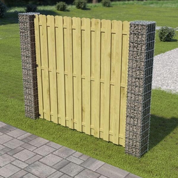 vidaXL Gabionstolpar 2 st galvaniserat stål 20x20x190 cm Silver