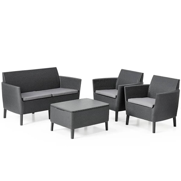 Allibert Soffgrupp 8 delar Salemo grafit 236629 Grå