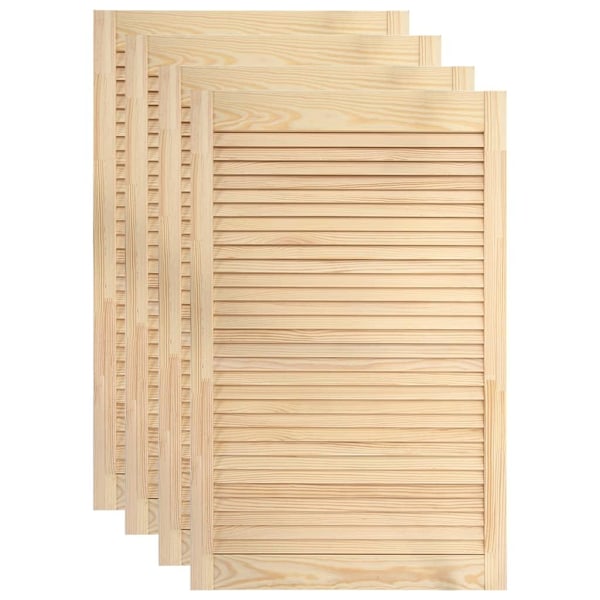 vidaXL Skåpluckor lamelldesign 4 st 99,3x59,4 cm massiv furu Brun