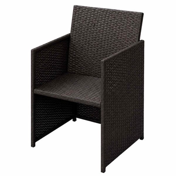 vidaXL Trädgårdsstolar 3 st Brun Poly rattan Brun