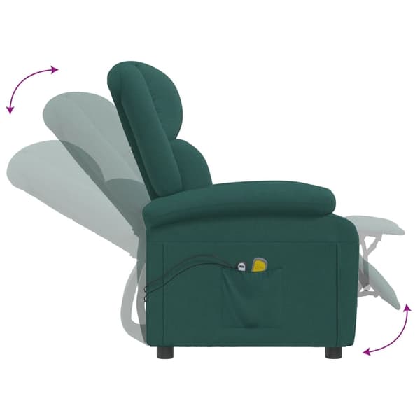 vidaXL Massagefåtölj mörkgrön tyg Grön