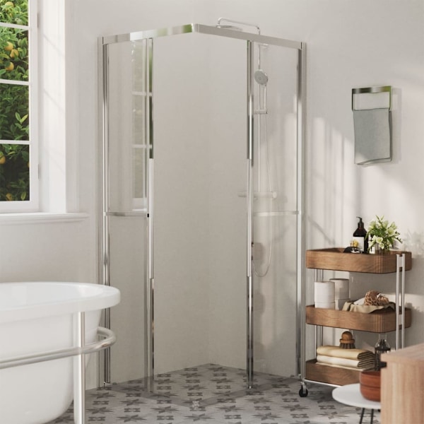 vidaXL Duschvägg ESG 70x70x180 cm Silver