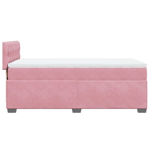 vidaXL Ramsäng med madrass rosa 90x190 cm sammet Rosa