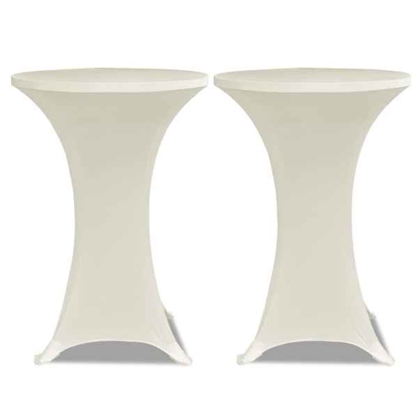 vidaXL Överdrag till ståbord Ø80 cm gräddvit stretch 4 st Creme