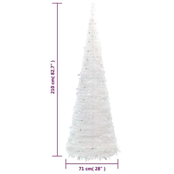 vidaXL Plastgran pop-up 200 LED vit 210 cm Vit