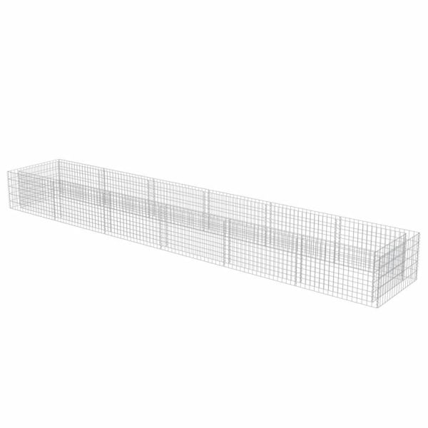 vidaXL Planteringsgabion upphöjd galvaniserat stål 540x90x50 cm Silver