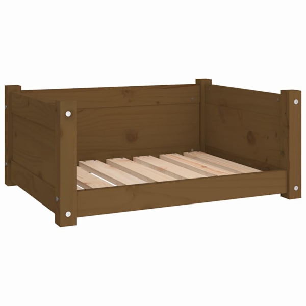 vidaXL Hundbädd honungsbrun 65,5x50,5x28 massiv furu Brun