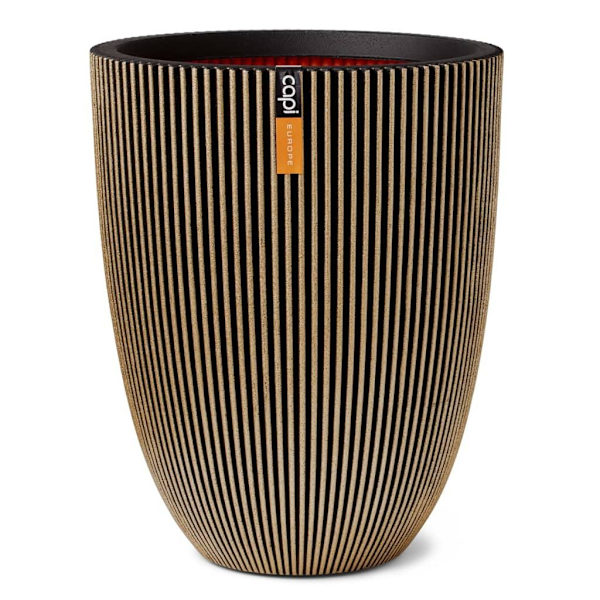 Capi Vas elegant Groove 34x46 cm svart och guld Flerfärgsdesign