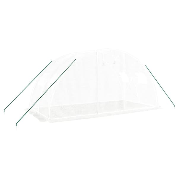 vidaXL Växthus med stålram vit 8 m² 4x2x2 m Vit