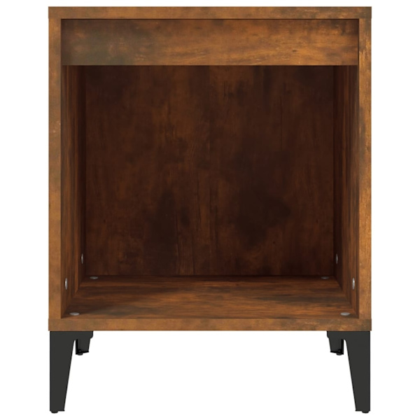 vidaXL Sängbord Rökfärgad ek 40x35x50 cm Brun