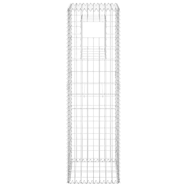 vidaXL Gabionkorgar 2 st stolpformade 40x40x140 cm järn Silver